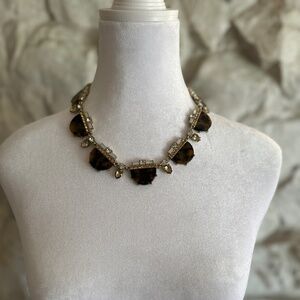 NWT Tre Vero Animal Print and Gem Necklace